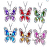 Butterfly Necklace Butterfly jewelry Autumn accessories popular hip enamel crystal butterfly pendant long necklace chain women