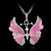 Butterfly Necklace Butterfly jewelry Autumn accessories popular hip enamel crystal butterfly pendant long necklace chain women