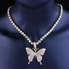 Butterfly Necklace Choker Hip-pop Pendant Crystal Choker Chain Rhinestone Clavicle Chain Necklaces For Women Jewelry