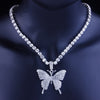 Butterfly Necklace Choker Hip-pop Pendant Crystal Choker Chain Rhinestone Clavicle Chain Necklaces For Women Jewelry