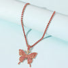 Butterfly Necklace Choker Hip-pop Pendant Crystal Choker Chain Rhinestone Clavicle Chain Necklaces For Women Jewelry