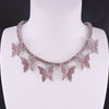Butterfly big charm chokers necklaces women jewelry 1 row tennis chain 16inch gold silver color bling hip hop rap rock design