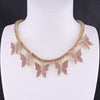 Butterfly big charm chokers necklaces women jewelry 1 row tennis chain 16inch gold silver color bling hip hop rap rock design