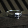 C&R Pure 925 Sterling Silver Rings for Women Vintage Thai Silver Personality Skull Ring punk style Fine Jewelry Size 5-9