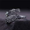 C&R Pure 925 Sterling Silver Rings for Women men bone finger shape opening ring Neo-Gothic Fine Jewelry