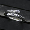 C&R Pure 925 Sterling Silver Rings for Women men retro Curved stick ring unisex Fine Jewelry Size 8-11 Adjustable
