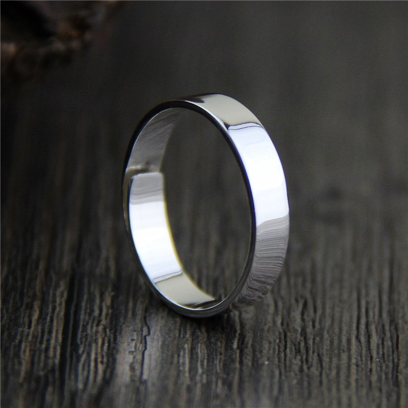C&R Pure S999 Silver Rings for Women men Simple Polishing Surface personalized opening ring couple rings Fine Jewelry Size 6-8