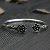 C&R Real 925 Sterling Silver bangle bracelet for women double Rose Bracelet Retro Opening Thai Silver bangles Lady Fine Jewelry