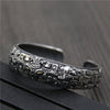 C&R Real 925 Sterling Silver bracelet Carved pattern Mythical Animals personality men opening Thai Silver Fine Jewelry