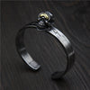 C&R Real 925 Sterling Silver bracelet Retro male personality unique Skull opening Thai silver Bangle Handmade Fine Jewelry