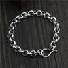 C&R Real 925 Sterling Silver bracelets for women Simple circle round buckle bracelet men women Unisex Thai Silver Fine Jewelry