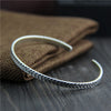 C&R Real 999 Sterling Silver bangle bracelet for Women's leaf carved opening Thai Silver bracelet Fine Jewelry
