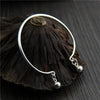 C&R Real 999 Sterling Silver bangle bracelet for women Smooth bells opening bangles Thai Silver bracelet Fine Jewelry