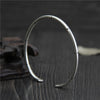 C&R Real 999 Sterling Silver bangle bracelet for women Thin Circle Bangle Thai Silver bracelets Vintage Opening Fine Jewelry