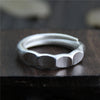 C&R Real S999 Sterling Silver Rings for Women Men Couple Rings Handmade Beating Surface Thai Silver Rings Opening Fine Jewelry