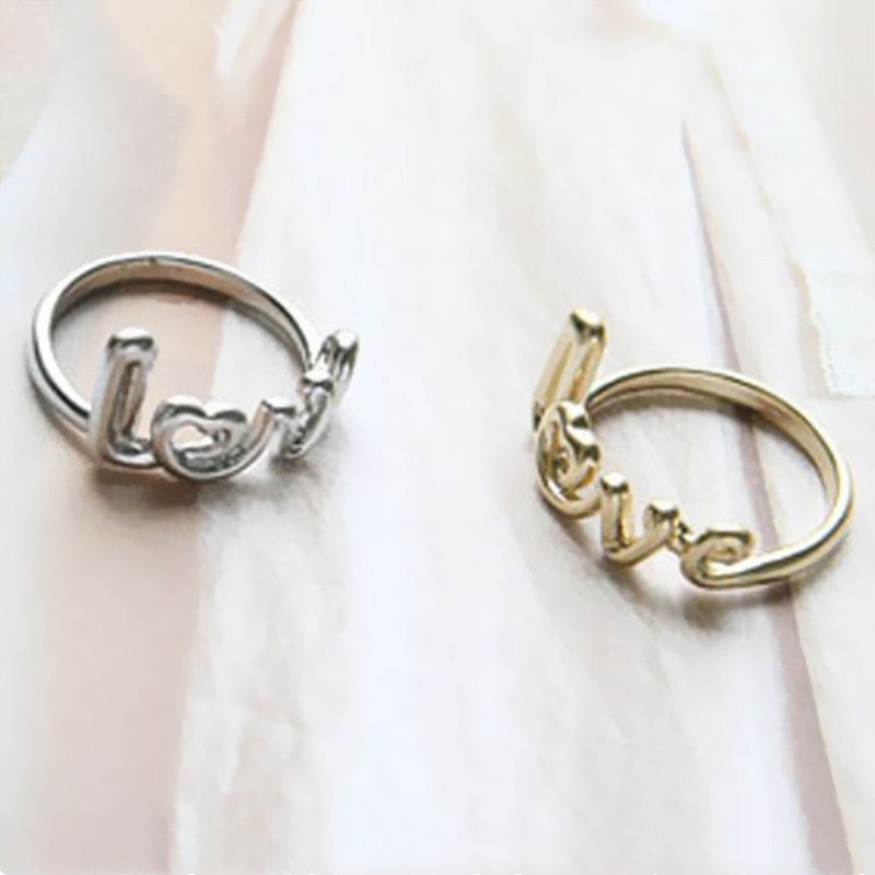 C433 European American Vintage Fashion Alloy Letter LOVE Finger Midi Tail Ring for Women Cheap Wedding Jewelry Anillo Gift
