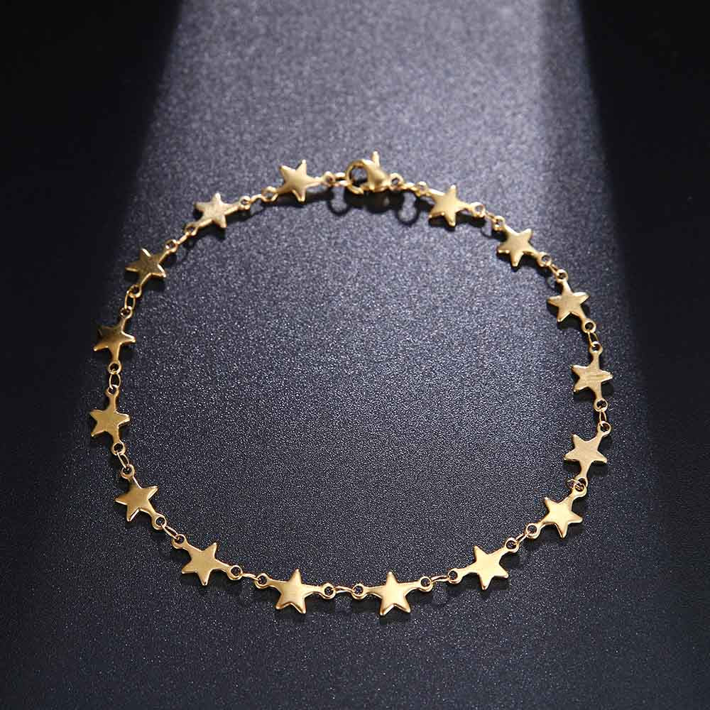 CACANA Stainless Steel Chain Bracelets For Man Women Gold Silver Color For Pendant Pentagram Donot Fade Jewelry N1846