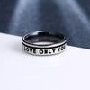 Titanium Stainless Steel Rings Blue Color Engagement Wedding Bridal LOVE ONLY YOU Ring-For Men Couple Rings For Lovers