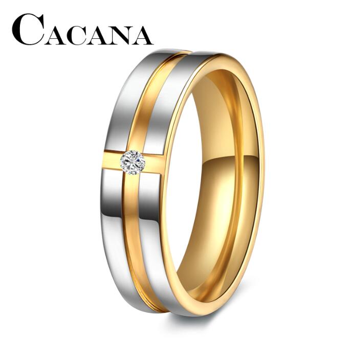 Titanium Stainless Steel Rings Wedding Rings for Women Cubic Zirconia Men Jewelery Female Anillos Anel Feminino Bijoux