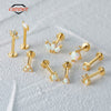 CANNER 925 Sterling Silver Opal Piercing Earring for Women Exquisite Crown Ear Studs Cartilage Earring Body Jewelry Gift 1piece