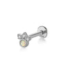 CANNER 925 Sterling Silver Opal Piercing Earring for Women Exquisite Crown Ear Studs Cartilage Earring Body Jewelry Gift 1piece