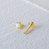 CANNER 925 Sterling Silver Opal Piercing Earring for Women Exquisite Crown Ear Studs Cartilage Earring Body Jewelry Gift 1piece