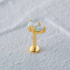 CANNER 925 Sterling Silver Opal Piercing Earring for Women Exquisite Crown Ear Studs Cartilage Earring Body Jewelry Gift 1piece
