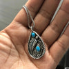 CAOSHI Ethnic Style Water Drop Shape Vintage Pendant Necklace for Women  Silver Plated Female Party Accessories Gift