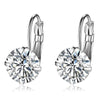 7 Color Luxury Female Zirconia Hoop Earrings Silver color CZ Crystal Round Earrings For Women Jewelry Wholesale
