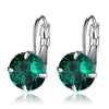 7 Color Luxury Female Zirconia Hoop Earrings Silver color CZ Crystal Round Earrings For Women Jewelry Wholesale