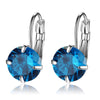 7 Color Luxury Female Zirconia Hoop Earrings Silver color CZ Crystal Round Earrings For Women Jewelry Wholesale