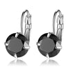 7 Color Luxury Female Zirconia Hoop Earrings Silver color CZ Crystal Round Earrings For Women Jewelry Wholesale