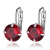 7 Color Luxury Female Zirconia Hoop Earrings Silver color CZ Crystal Round Earrings For Women Jewelry Wholesale