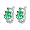 Fashion High-Grade Leaves Shape AAA Cubic Zircon Hoop Earring Silver color Jewelry Earrings For Women Earrings ER0274