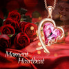 CDE Women Gold Color Love Heart Pendant Necklace with Pink Crystal Handmade Design Jewelry Promise Gifts