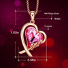 CDE Women Gold Color Love Heart Pendant Necklace with Pink Crystal Handmade Design Jewelry Promise Gifts
