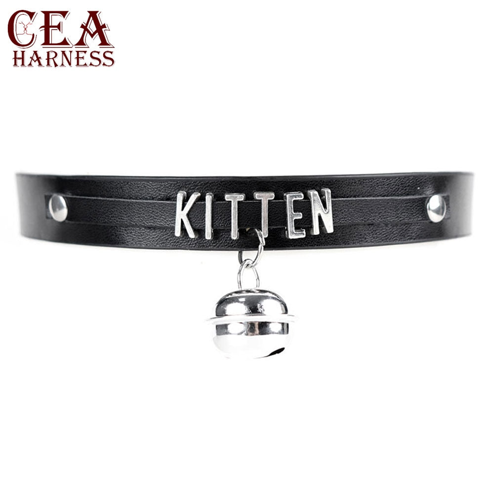 CEA 2021  Goth Necklace For Women Vintage Black Bell Letter Leather Choker Gothic Accessories Girls Party Jewelry