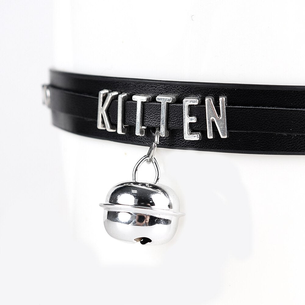CEA 2021  Goth Necklace For Women Vintage Black Bell Letter Leather Choker Gothic Accessories Girls Party Jewelry