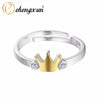 Teen Girls Rings Silver Gold Cute Crown CZ Crystal Rings Charm Jewelry for Kids Daughter Birthd Wedding Gift Ring