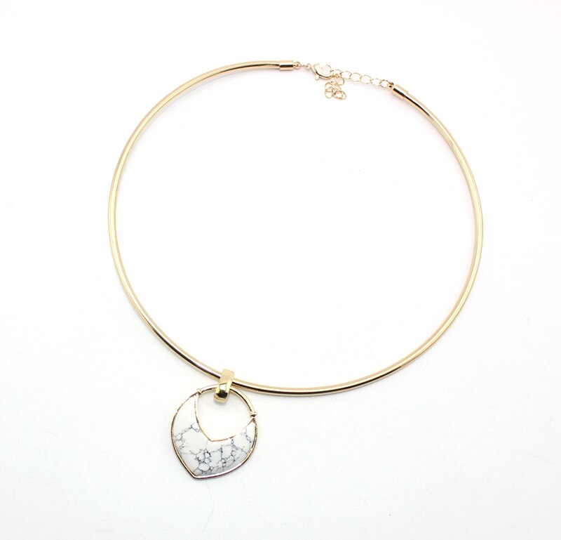 CHICVIE 2021 Women Jewelry Black Short Leather Cord Accessories Drop Shape Natural Stone Charm Pendant Chain Necklaces SNE170057