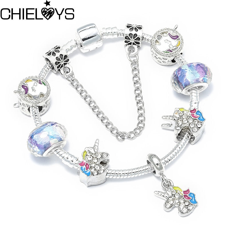 CHIELOYS 2022 Unicorn Series Brand Charm Bracelet For Women Bracelet & Bangle DIY Jewelry Pulseras Bracelet