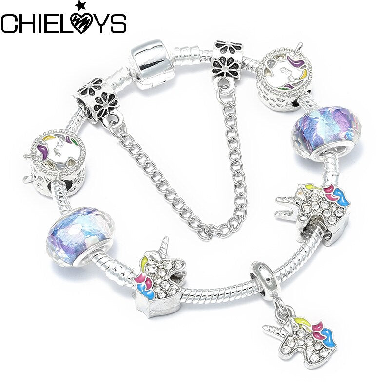 CHIELOYS 2022 Unicorn Series Brand Charm Bracelet For Women Bracelet &amp; Bangle DIY Jewelry Pulseras Bracelet