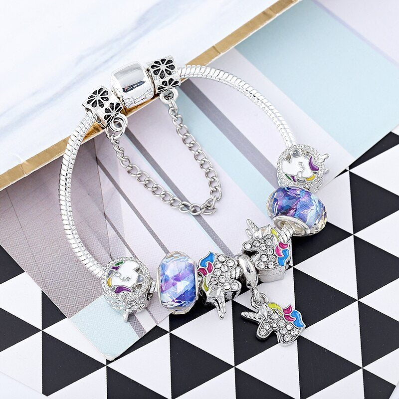 CHIELOYS 2022 Unicorn Series Brand Charm Bracelet For Women Bracelet &amp; Bangle DIY Jewelry Pulseras Bracelet