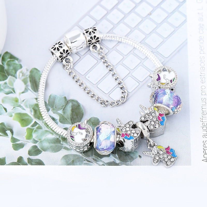 CHIELOYS 2022 Unicorn Series Brand Charm Bracelet For Women Bracelet &amp; Bangle DIY Jewelry Pulseras Bracelet