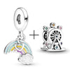 CHIELOYS 2Pcs/lot Rainbow Of Love Charm Pendant Bead Fits Brand Bracelet &amp; Necklace For Women Jewelry Diy Making Gifts