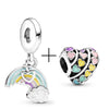 CHIELOYS 2Pcs/lot Rainbow Of Love Charm Pendant Bead Fits Brand Bracelet &amp; Necklace For Women Jewelry Diy Making Gifts