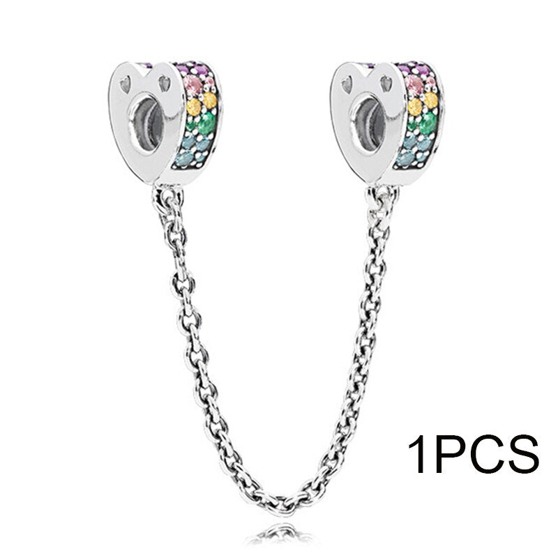 CHIELOYS 2Pcs/lot Rainbow Of Love Charm Pendant Bead Fits Brand Bracelet &amp; Necklace For Women Jewelry Diy Making Gifts