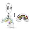 CHIELOYS 2Pcs/lot Rainbow Of Love Charm Pendant Bead Fits Brand Bracelet &amp; Necklace For Women Jewelry Diy Making Gifts