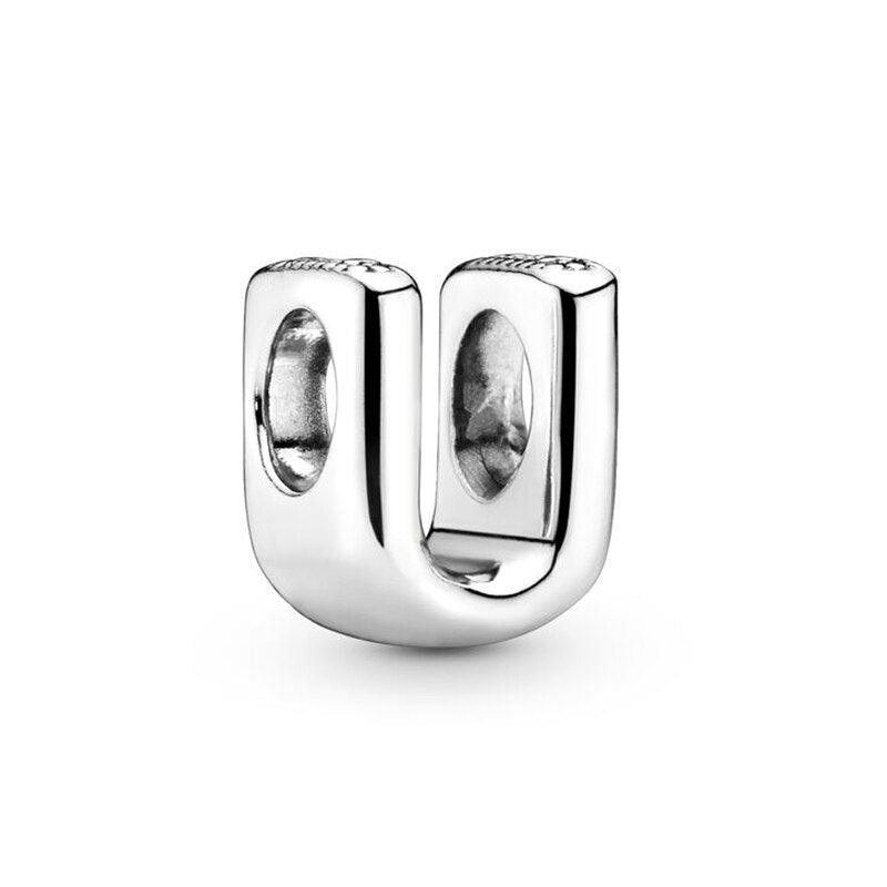 CHILOYS 2Pcs/lot 26 English Letters Charm Beads Fit Original Brand Bracelets Necklaces For Women Jewelry Accessories Gift