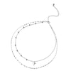 CIAXY 925 Sterling Silver Cross Star Sequin Necklaces for Women Temperament Double-layer Clavicle Chain Choker Punk Jewelry